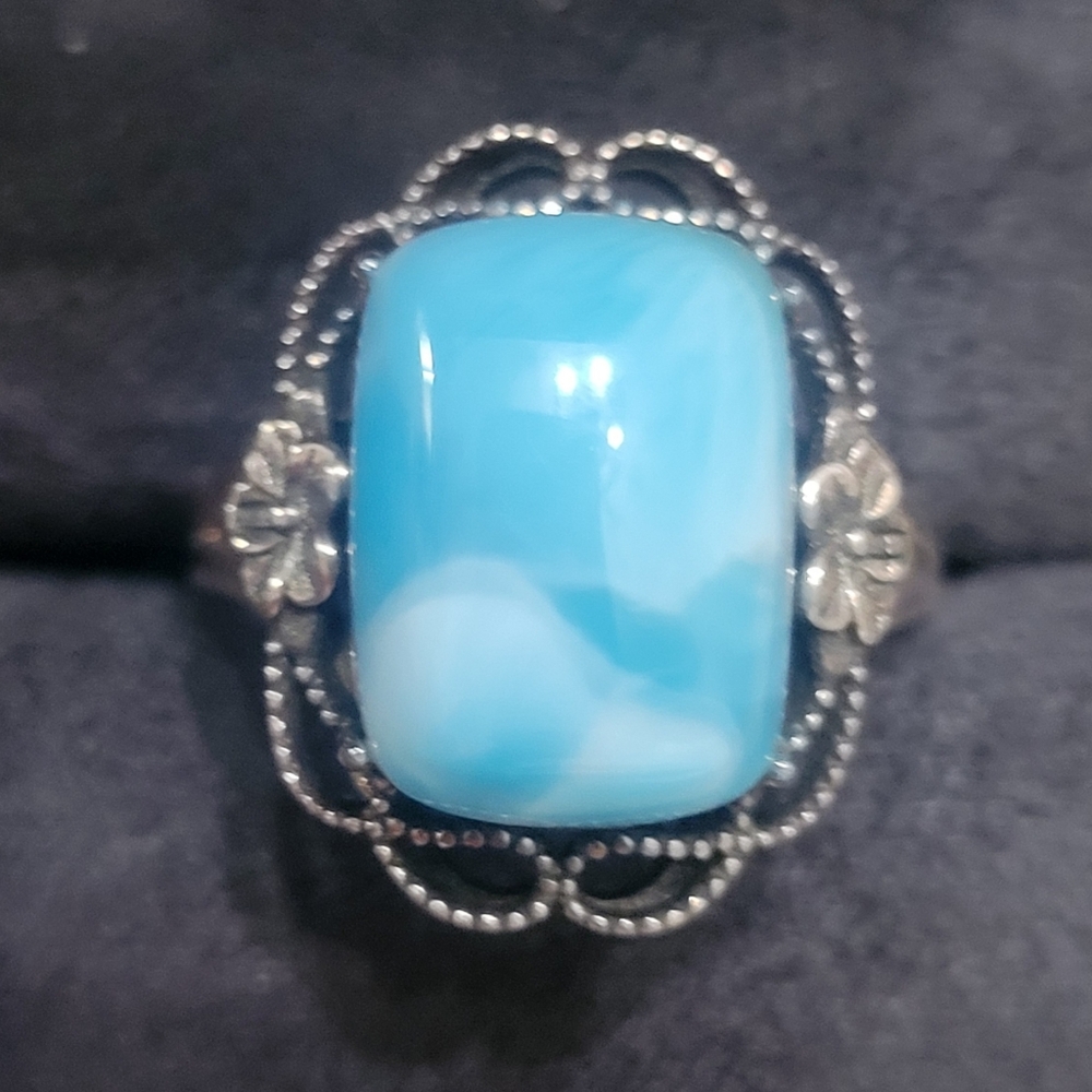 Vintage Rose Gold Larimar Ring